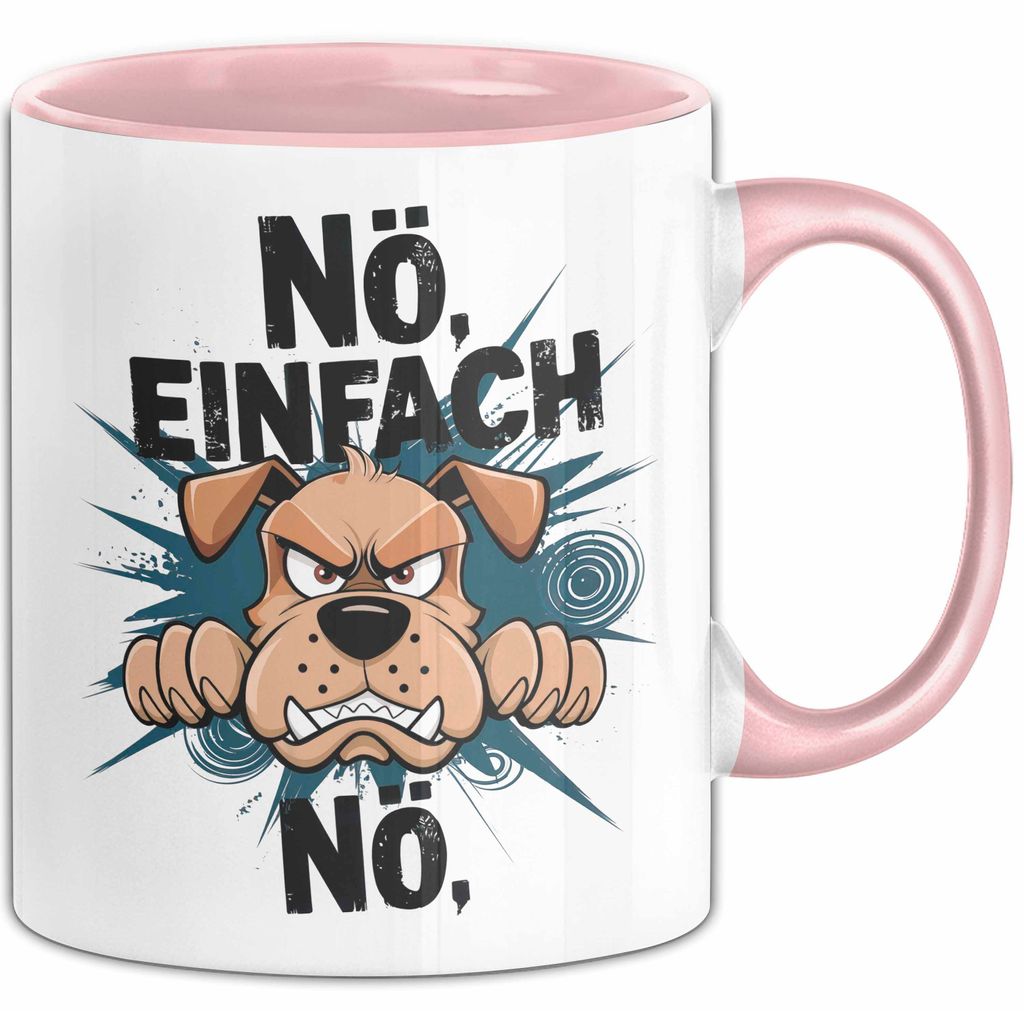 Sarkastischer Hund Tasse Geschenkidee Nope Haustierbesitzer (Rosa)