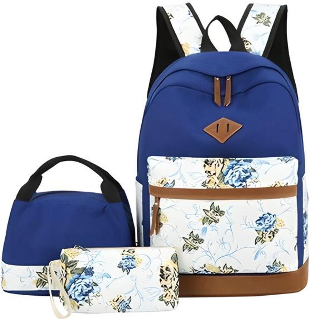 Rucksack für Damen, lässiges, leichtes Canvas-Rucksack-Set, modische, süße Schultertasche zum Mitnehmen, Reise-Tagesrucksack