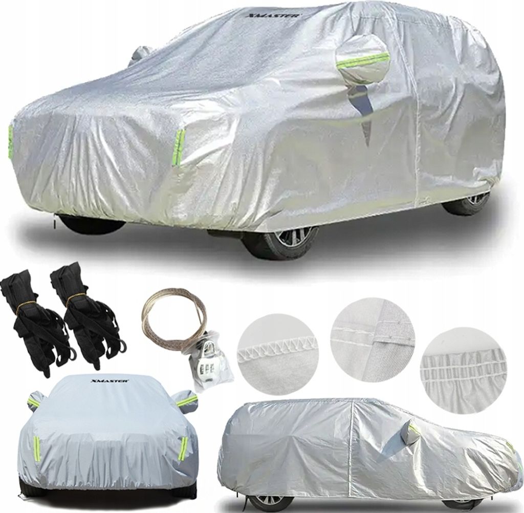 XMaster Autoschutzhülle XXL für SUV, Auto Abdeckplane, Autoplane, reflektierende Streifen, Schutz vor Schnee, Regen und Sonne, wasserdicht