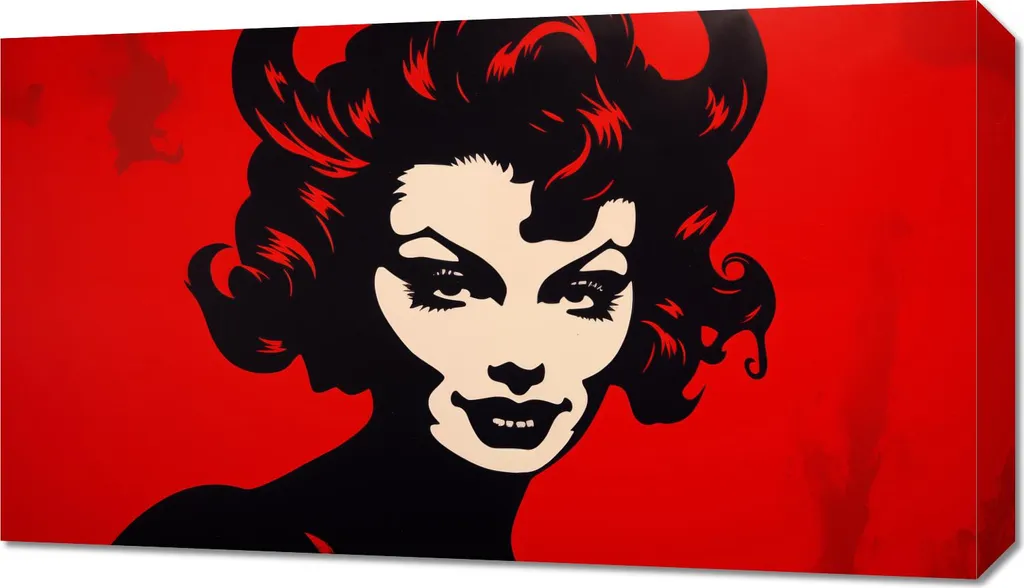 Décoration Murale Diable rouge 70x40 cm - Tableau sur Toile Moderne
