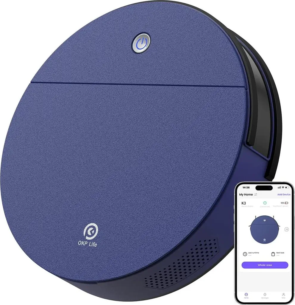 Dites adieu à la poussière avec l'Aspirateur Robot K3-Bleu Intelligent