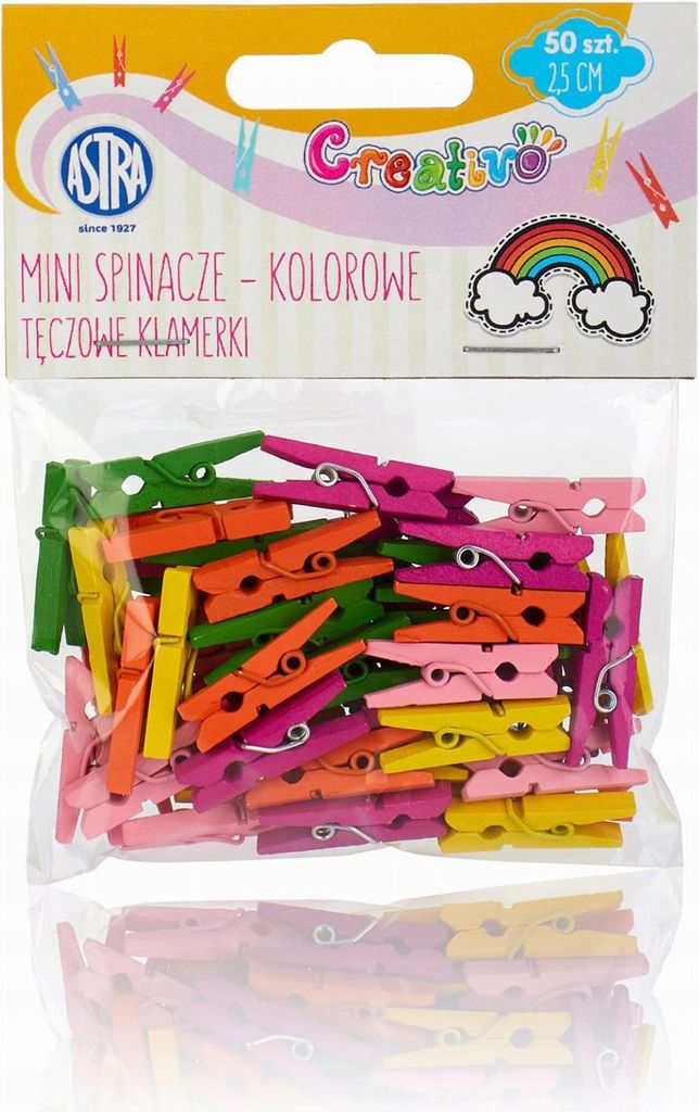 Mini spinacze drewniane kolorowe do dekoracji