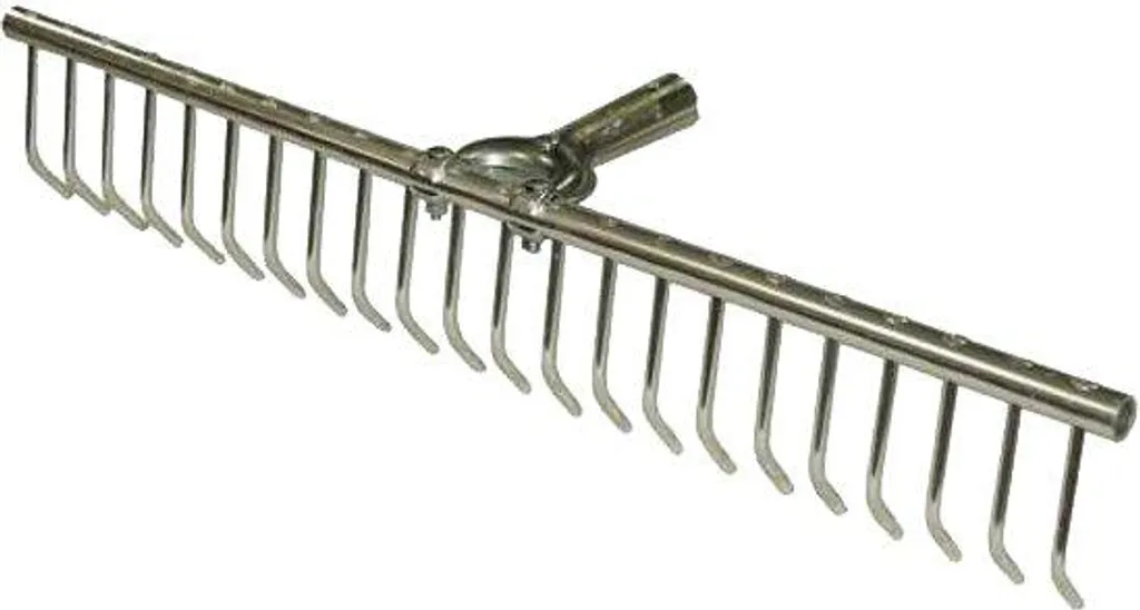 Grand râteau de jardinier en alu 20 dents 62 cm de large pour gazon
