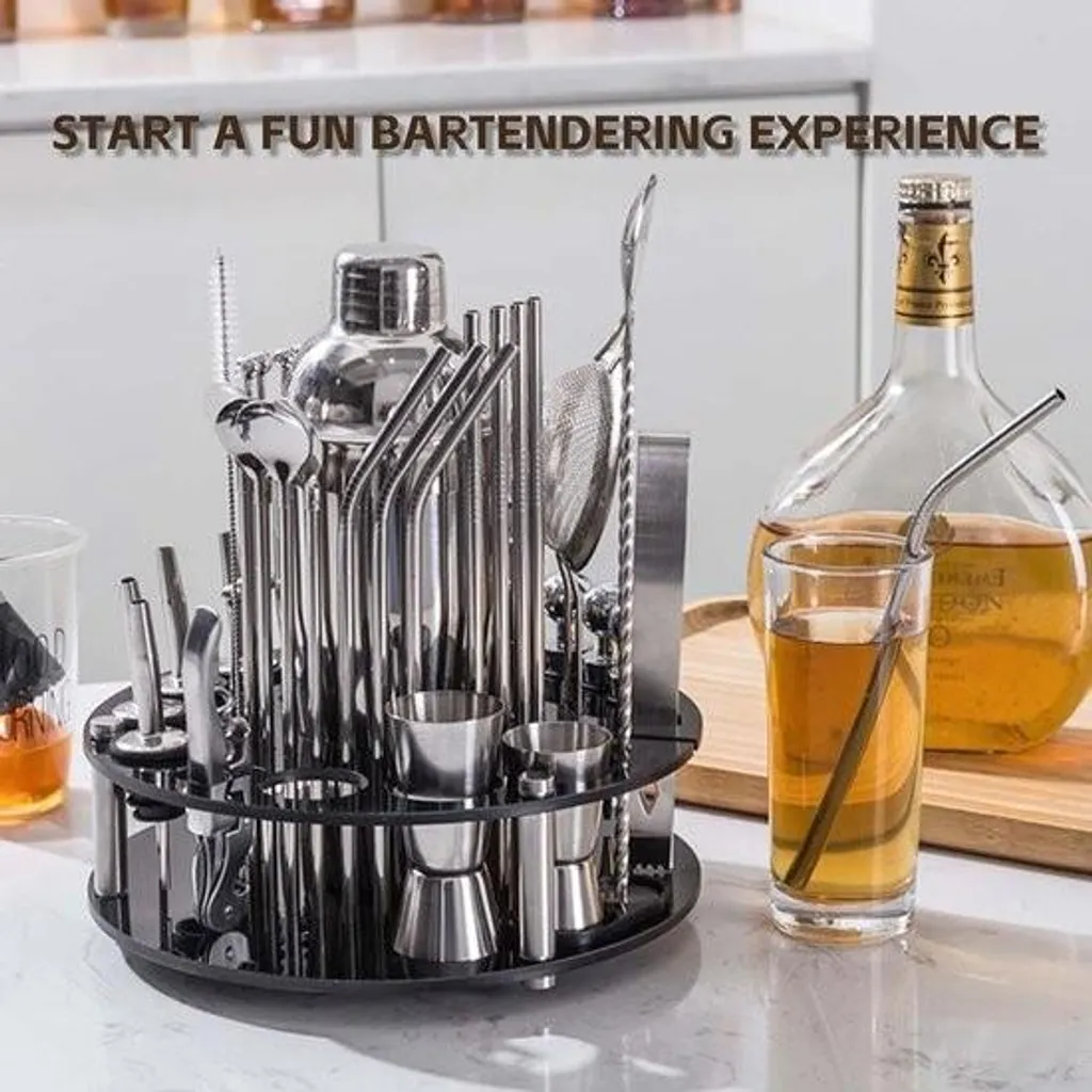 Set cocktail inox 41 pièces shaker robuste et accessoires de précision - 3