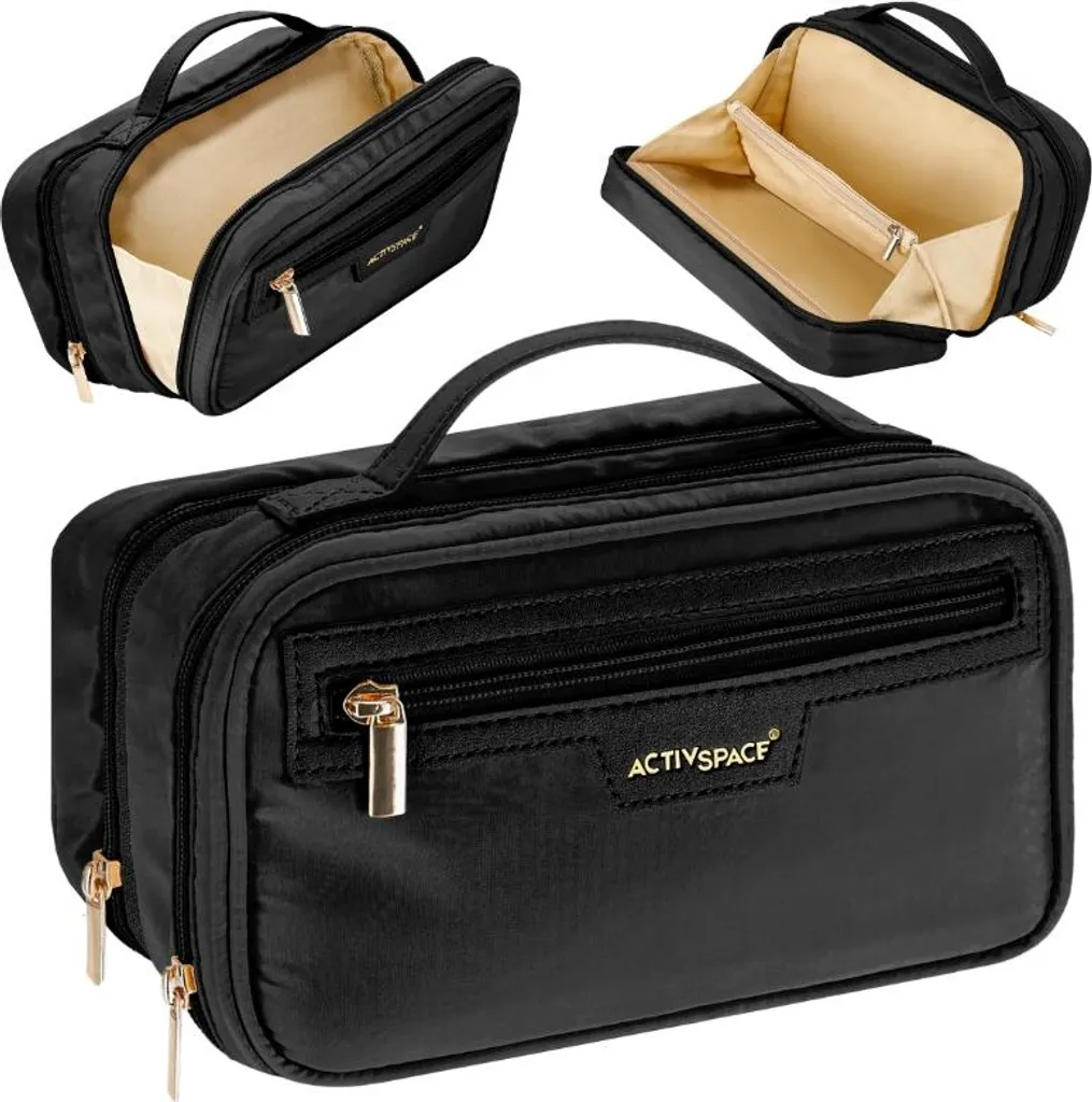 Organiseur de cosmétiques et trousse de toilette voyage en noir mat