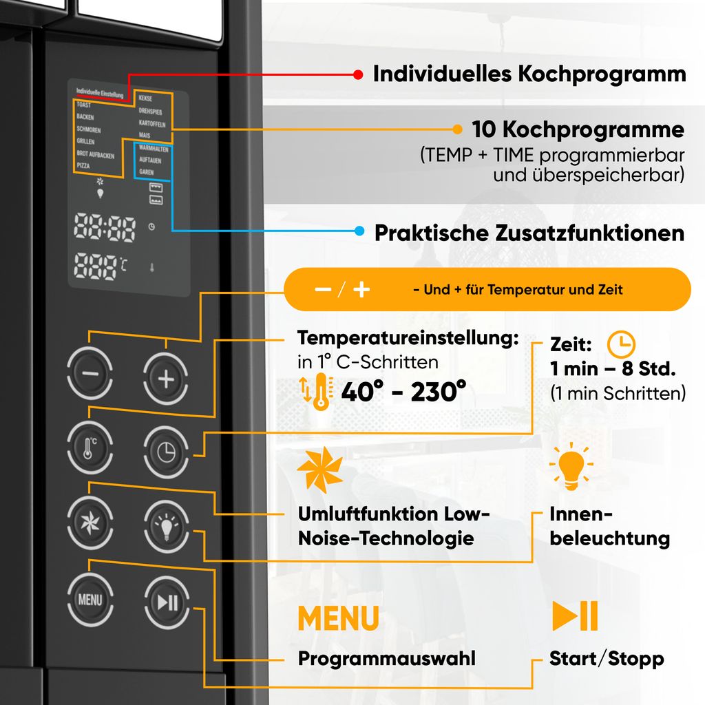 Stillstern Minibackofen mit Umluft (35L) DE Version, Pizza Produktbild 4