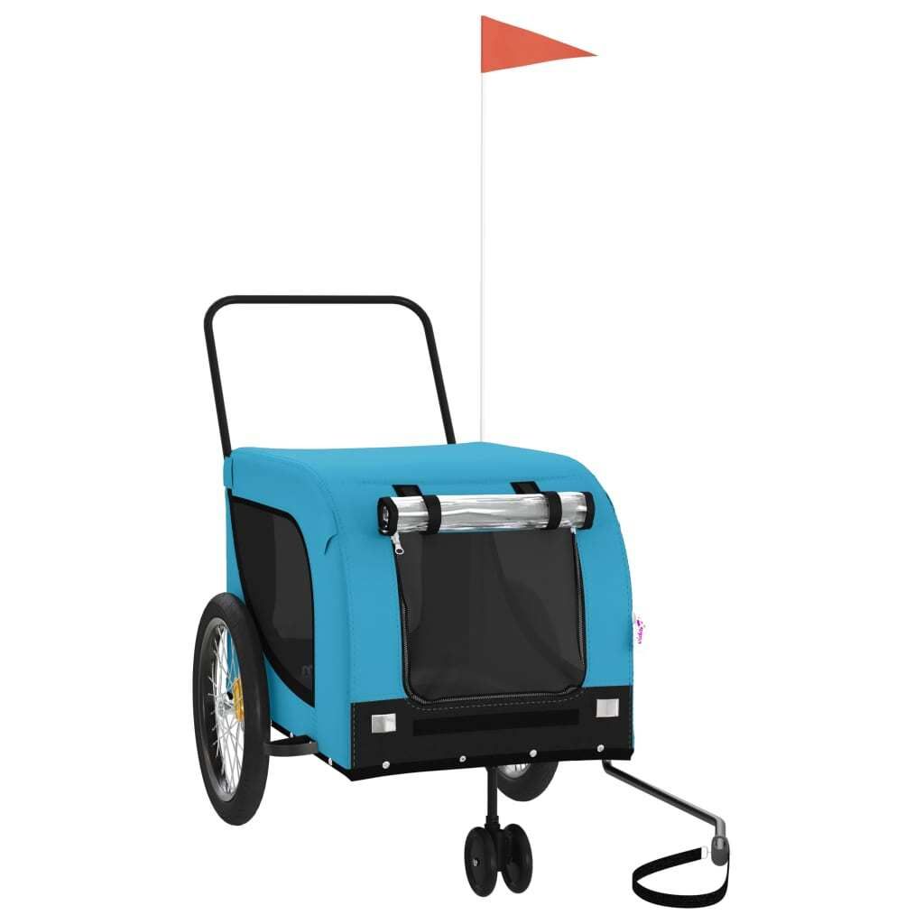 vidaXL Cani da Rimorchio per Biciclette Tessuto Oxford Blu Immagine del prodotto 