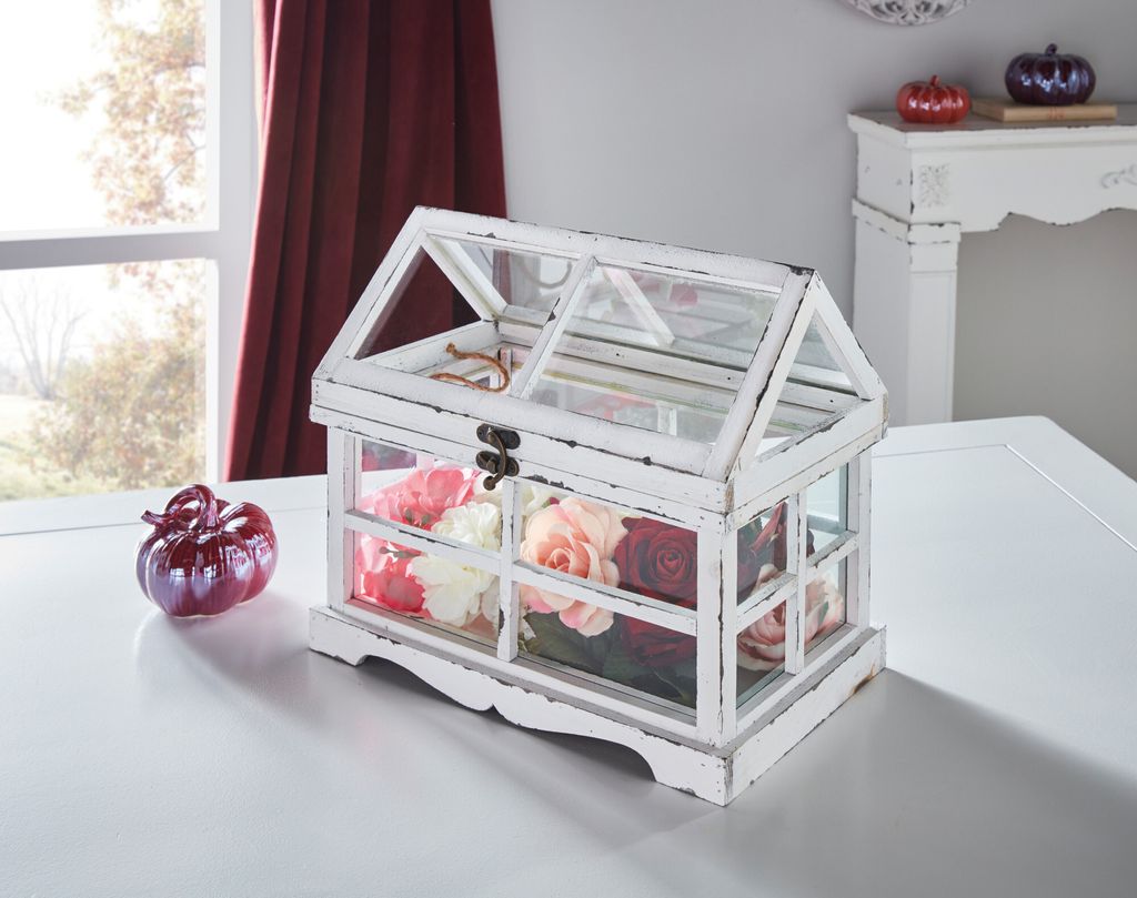 Mini Gewächshaus Shabby Pflanzhaus Wichtelhaus Produktbild 8