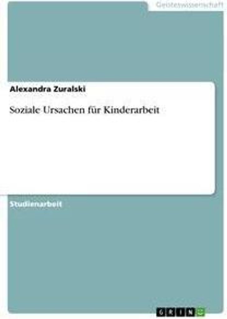 Soziale Ursachen für Kinderarbeit