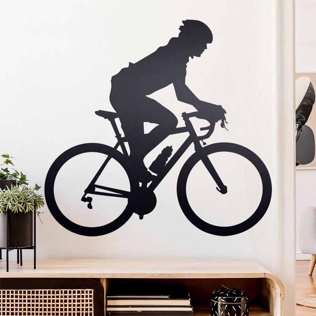 Rennrad Fahrrad Figur Wandtattoo Wandaufkleber Wall Sticker - Dekoration, Küche, Wohnzimmer, Schlafzimmer, Badezimmer