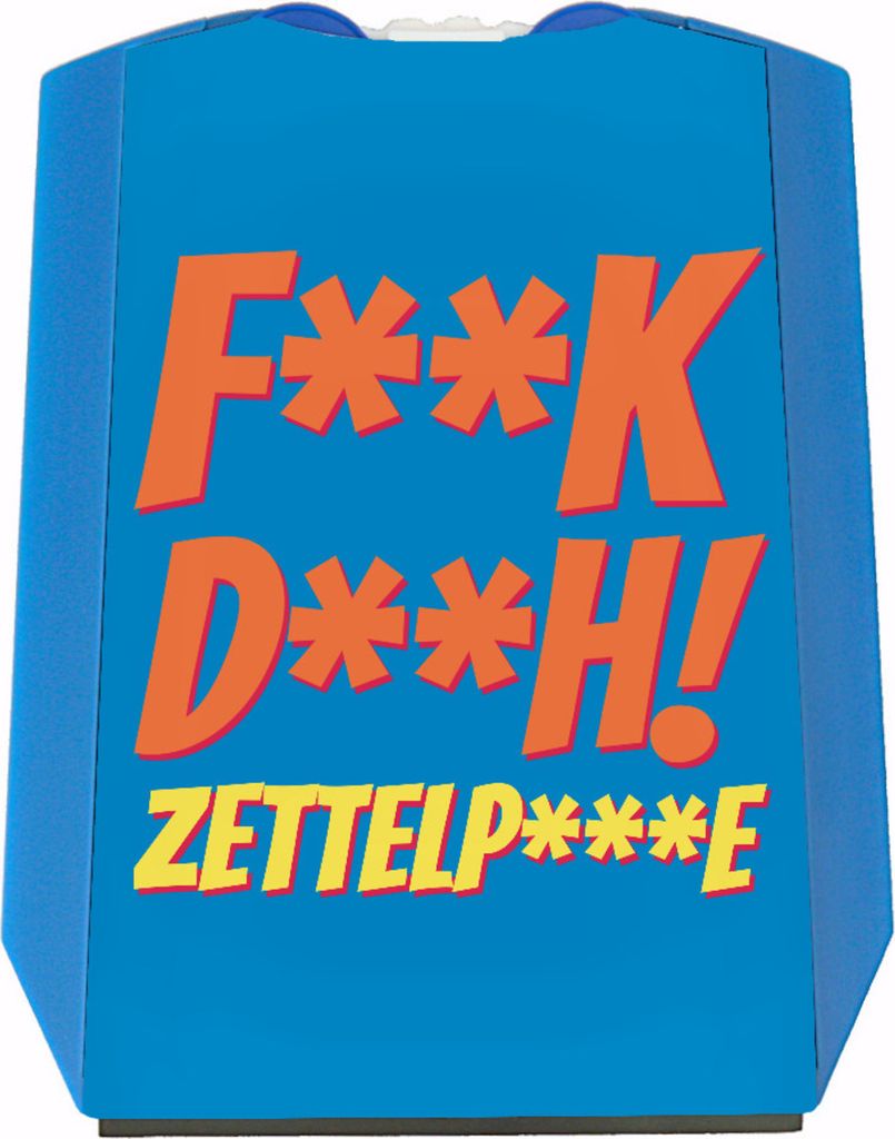 Parkscheibe mit Spruch: F**k D**h! Zettelp***e mit 2 Einkaufswagenchips