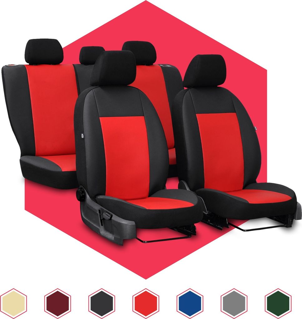 Sitzbezüge Auto Universal Schonbezug Autositzbezüge Bezüge für Mazda 2 I Rot Set