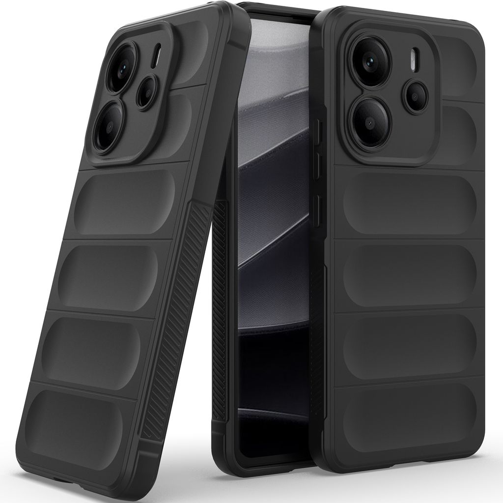 Handyhülle für Xiaomi Redmi Note 14 4G Weich TPU Silikon Stossfest Anti-rutsch Hülle Schwarz
