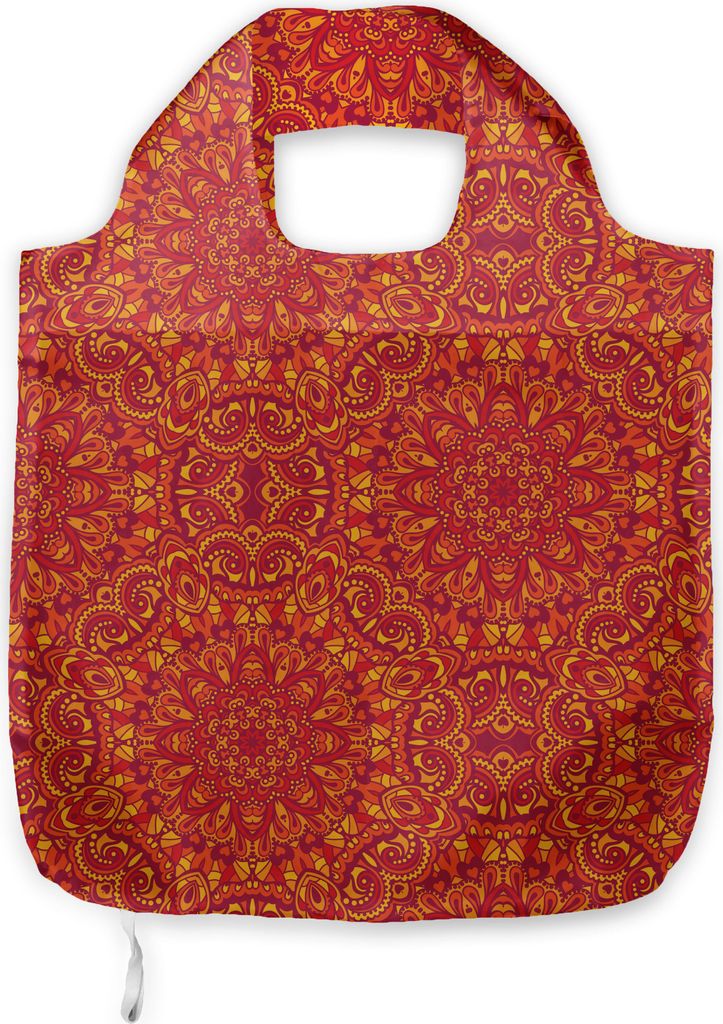 ABAKUHAUS Red Mandala Tragetasche aus Stoff, orientalisch, Praktische Altagsmode Einkaufstaschen, Lila Senf orange