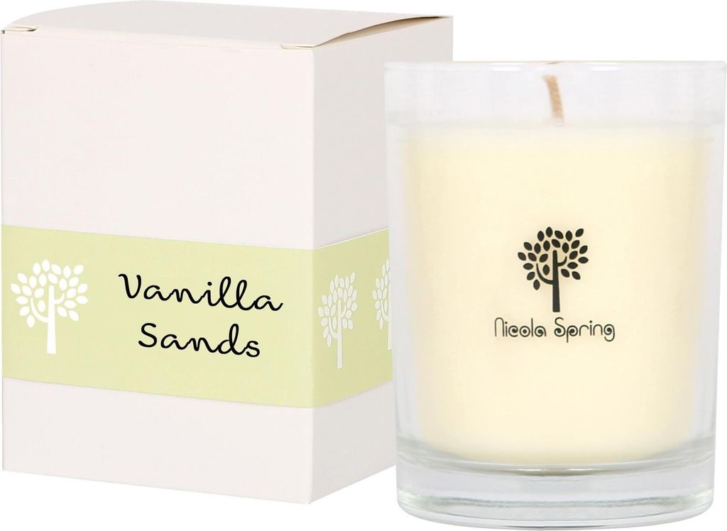 Nicola Spring Duftkerze aus Sojawachs – 160 g – Vanillesand