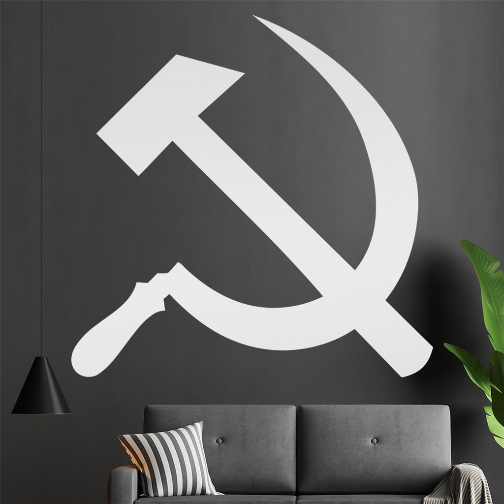 Hammer Sichel Wandtattoo in 6 Größen - Wandaufkleber Wall Sticker - Dekoration, Küche, Wohnzimmer, Schlafzimmer, Badezimmer