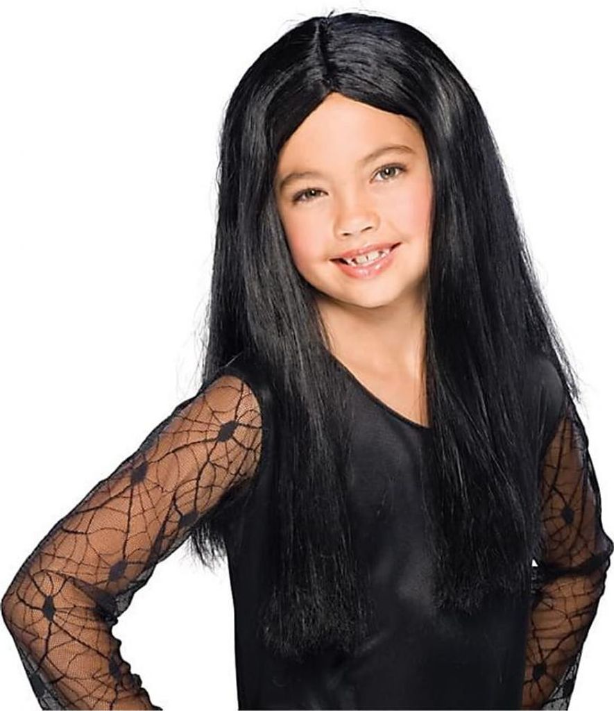 Schwarze Hexenperücke für Kinder als Halloween Perücke Produktbild 