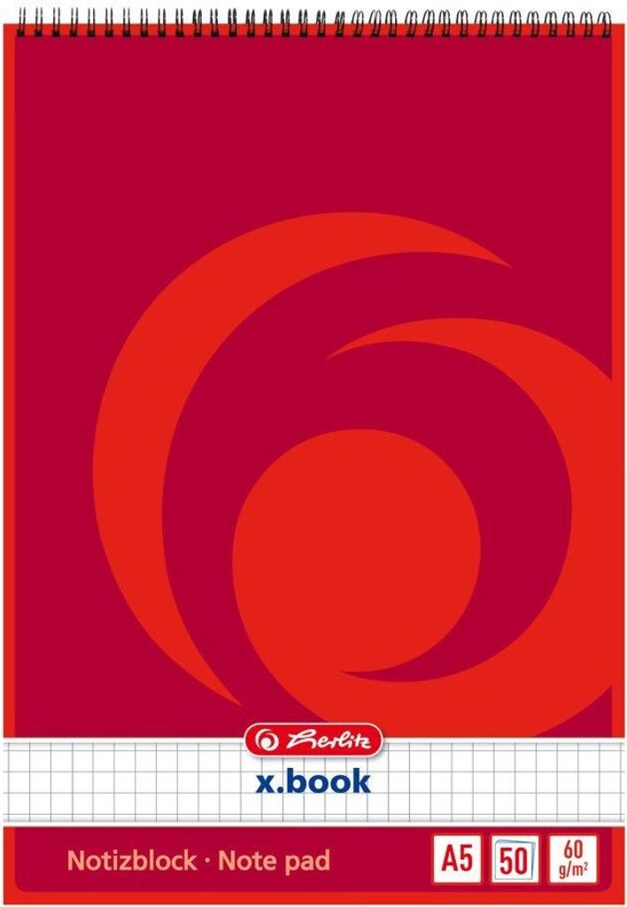 Herlitz Spiralnotizblock A5 50 Blatt kariert Zdjęcie produktu 