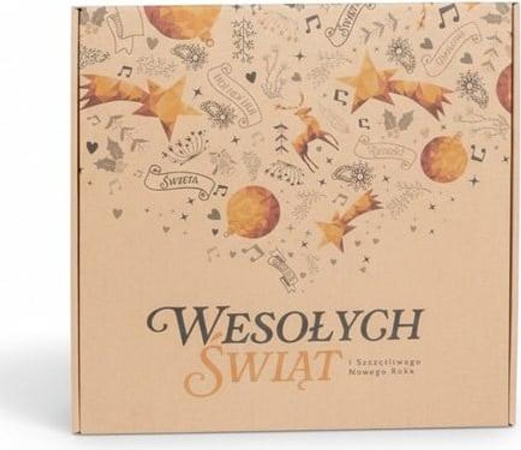 Weihnachts-Stanzkarton „Frohe Weihnachten“ mit Mustern, 300 x 300 x 110 mm