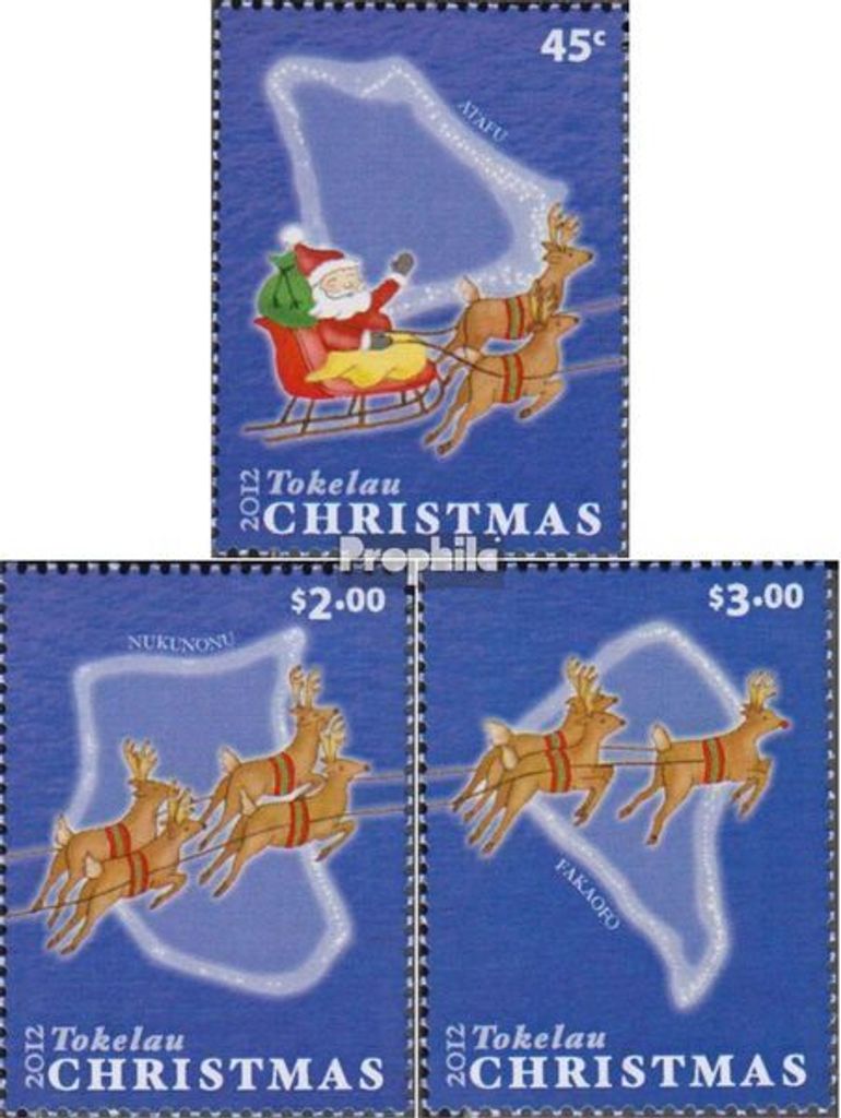 Briefmarken Tokelau 2012 Mi 432-434 (kompl.Ausg.) postfrisch Weihnachten