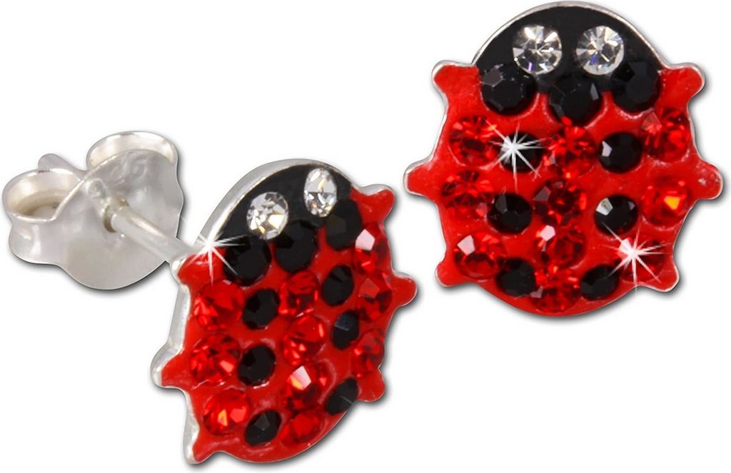 Teenie-Weenie Ohrstecker Kinder Silber rot Marienkäfer Ohrringe SDO8003R