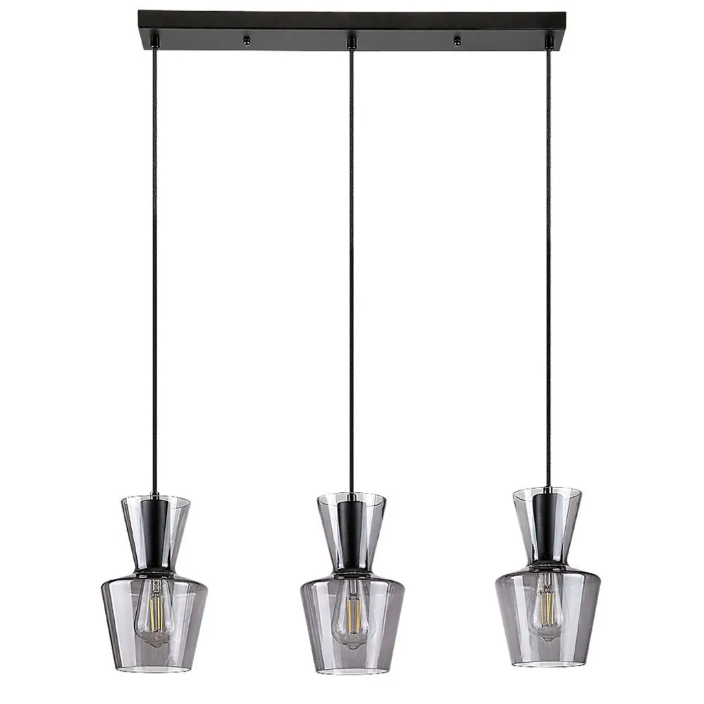 Rabalux 72163 Abra Suspension 3 Spots E27 Noir et Gris Ronde ø150 mm