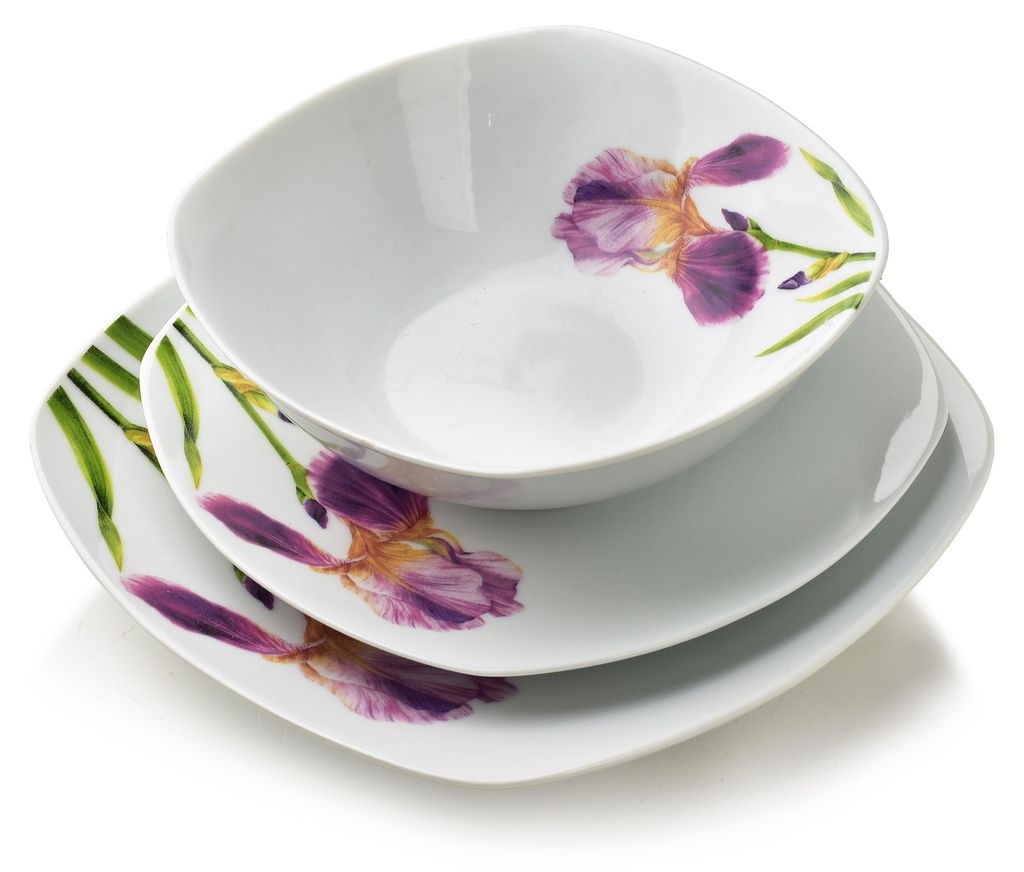 Tafelservice Porzellan AFFEKDESIGN by MONDEX Lea Iris 22/19,5 cm Schüssel 500 ml Weiß 18-teilig (6 Personen)