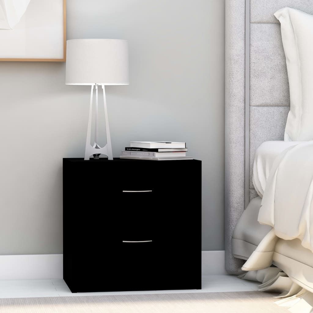 vidaXL Noční stolky 2 ks Černá 40x30x40 cm Dřevěný materiál Obrázek produktu 