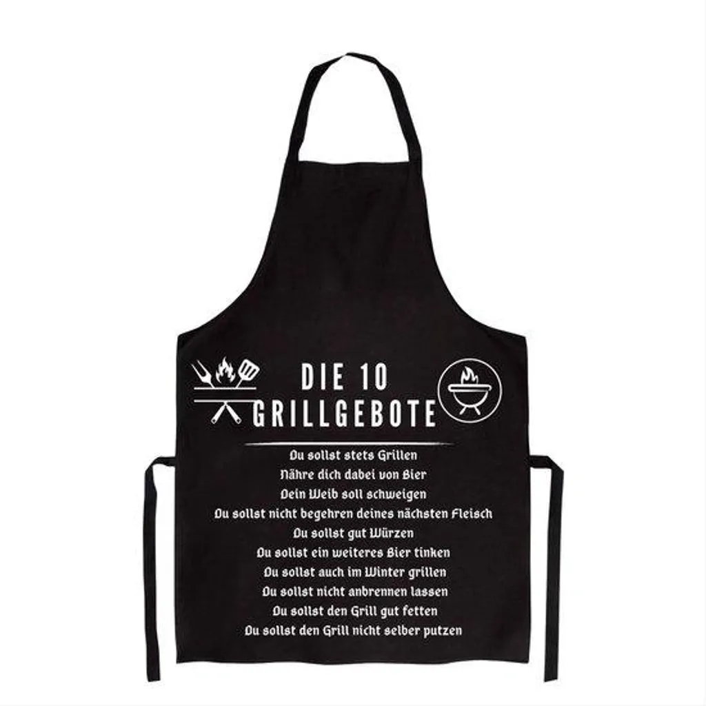 Tablier de cuisine barbecue en coton imprimé avec règles du grill