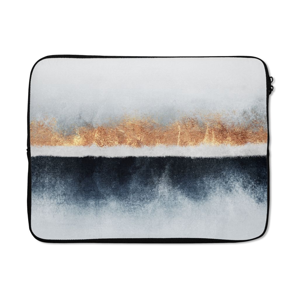 MuchoWow Laptop Hülle 17 Zoll Laptoptasche Gold - Abstrakt - Design - Zipper - Schutzabdeckung