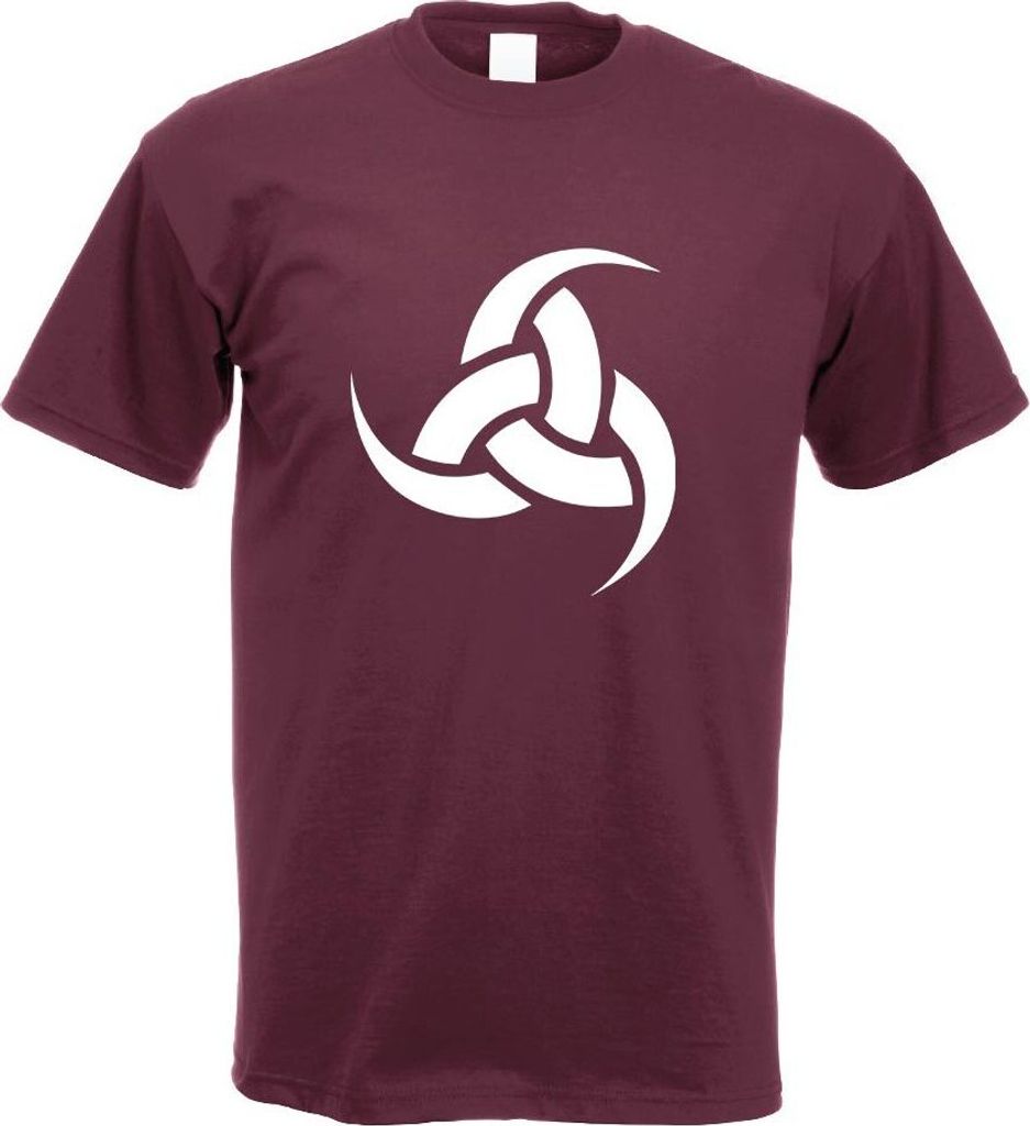 Kiwistar - T-Shirt - Burgund - Tripple Horn von Odin Motiv Bedruckt Funshirt Design Print - mit Motiv Bedruckt - Funshirt Design - Sport - Freizeit...