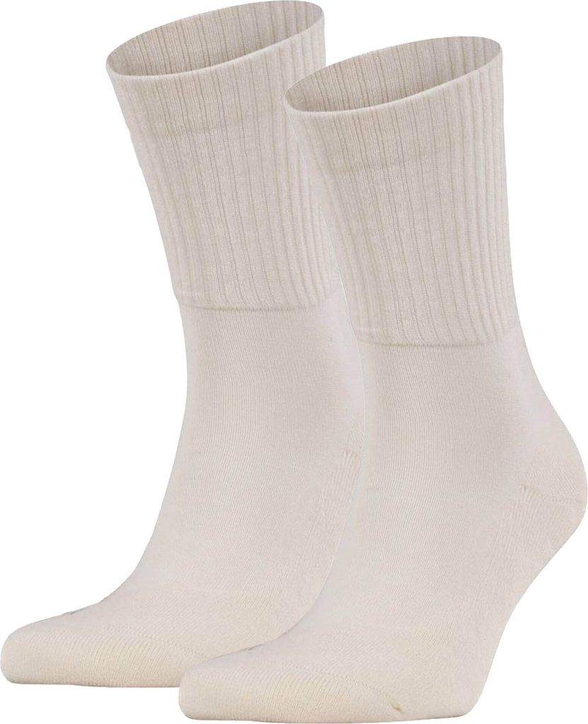 FALKE Uni Sportsocken 2er Pack - Walkie Light, Trekking- und Wanderstrumpf, Unifarben #1 Beige 46-48