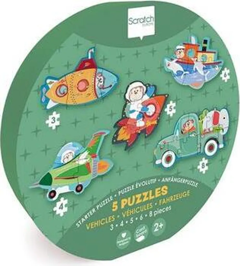 Jeu Éveil Puzzle Premier Âge Véhicules de Transport 3 à 8 Pièces Divers