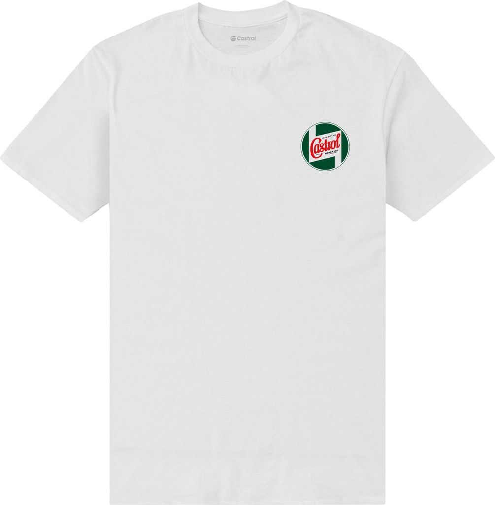 Castrol - T-Shirt Taschendruck für Herren/Damen Uni PN561 (4XL) (Weiß)