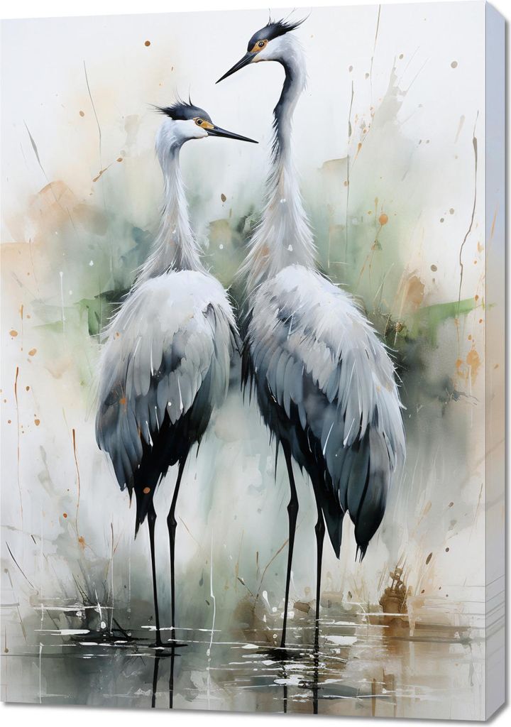 Bild 70x100cm Tanzende Reiher