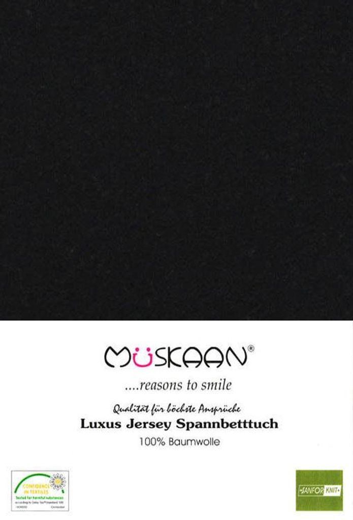 Jersey Spannbettlaken 140x200 - 160x200 cm Schwarz - 100% Produktbild 