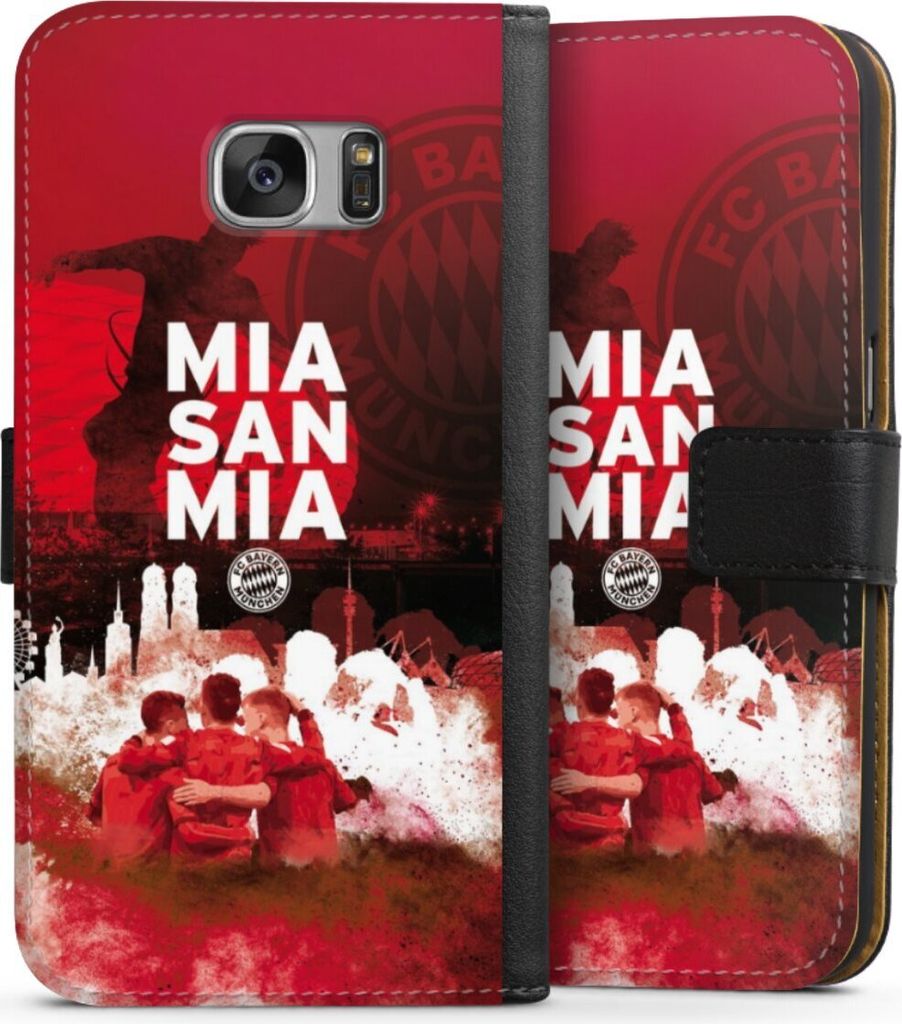 DeinDesign Klapphülle für Samsung Galaxy S7 Handytasche Lederhülle Tasche FC Bayern München FCB Mia San Mia