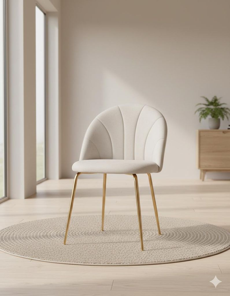 Elegantes gepolstertes Esszimmerstuhl Samt Grau mit Produktbild 