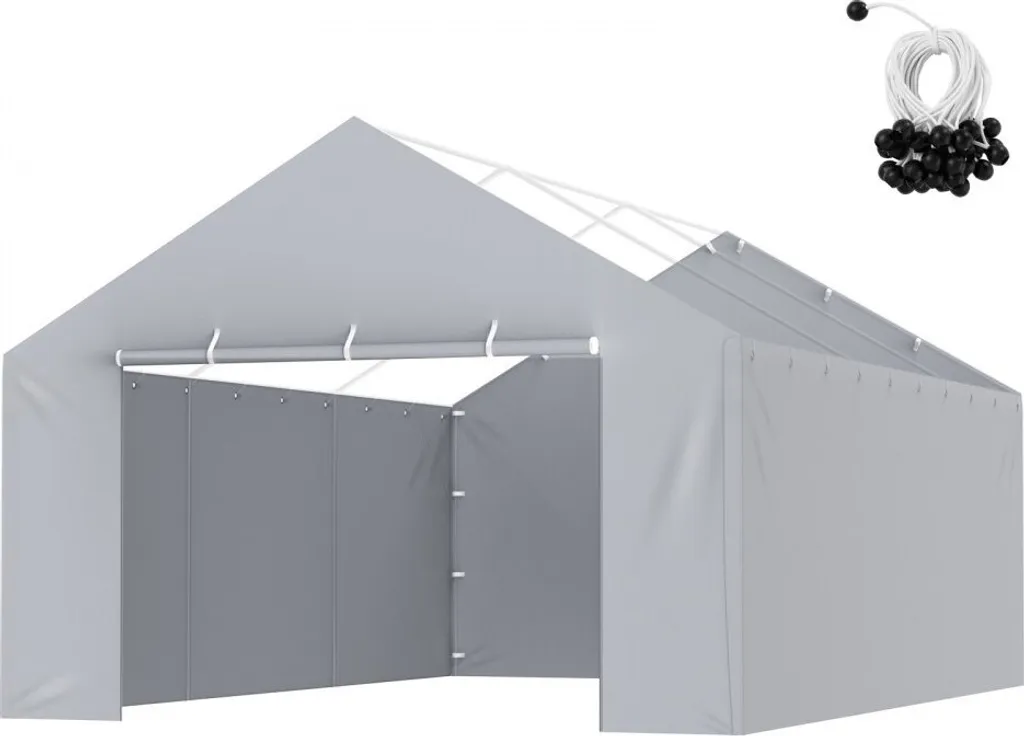 Paroi de carport traitée anti-UV 6000x3950mm - Bâche étanche grise