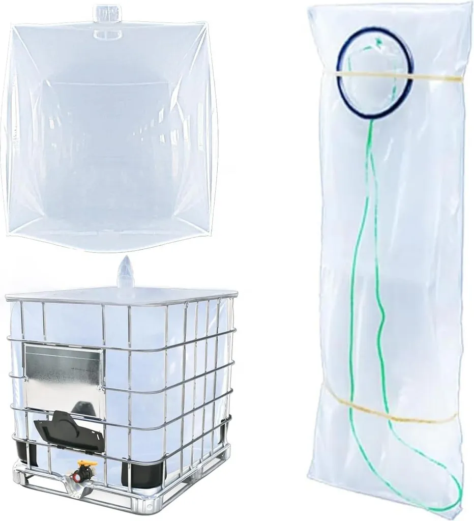 Réparer cuve IBC fuyante avec ce sac intérieur 1000L vidange au sol