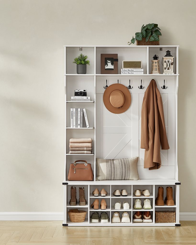 Garderobenständer mit Schuhbank, Garderobe, Produktbild 3