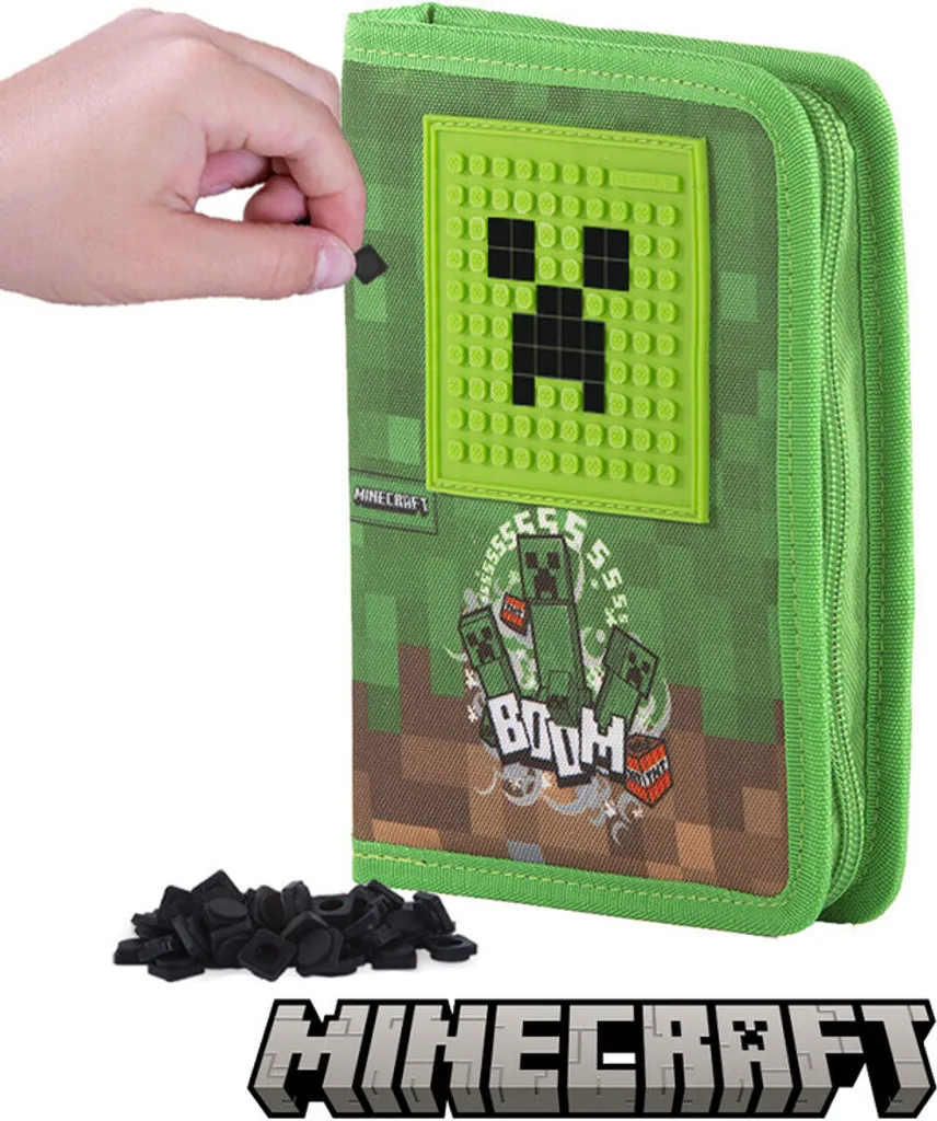 Trousse PIXIE CREW Minecraft Noir - Panneau en silicone et pixels inclus