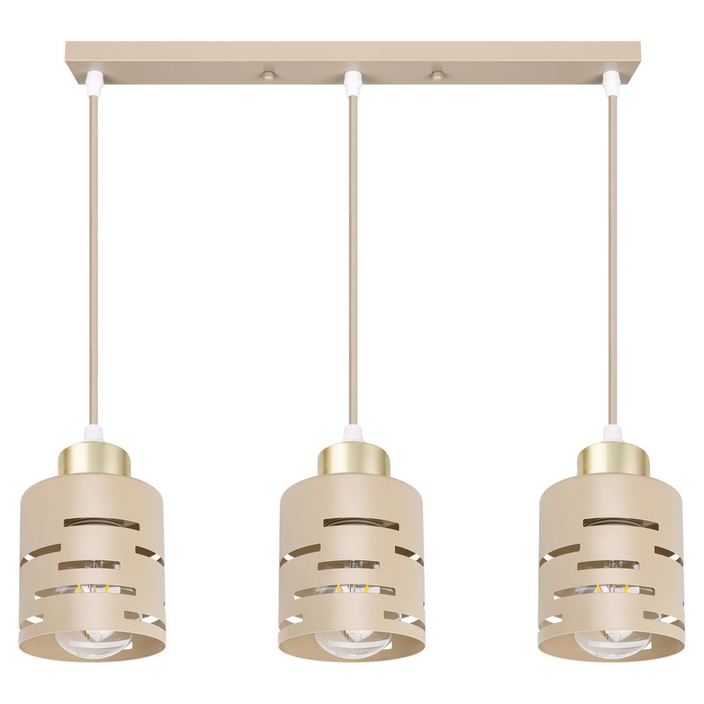 MasterLED Pendelleuchte Elen E27 3-flammig Beige-Gold Produktbild 
