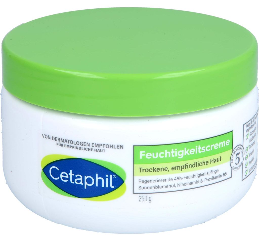 Cetaphil Feuchtigkeitscreme für trockene, empfindliche Körper- & Gesichtshaut, 250 g Creme