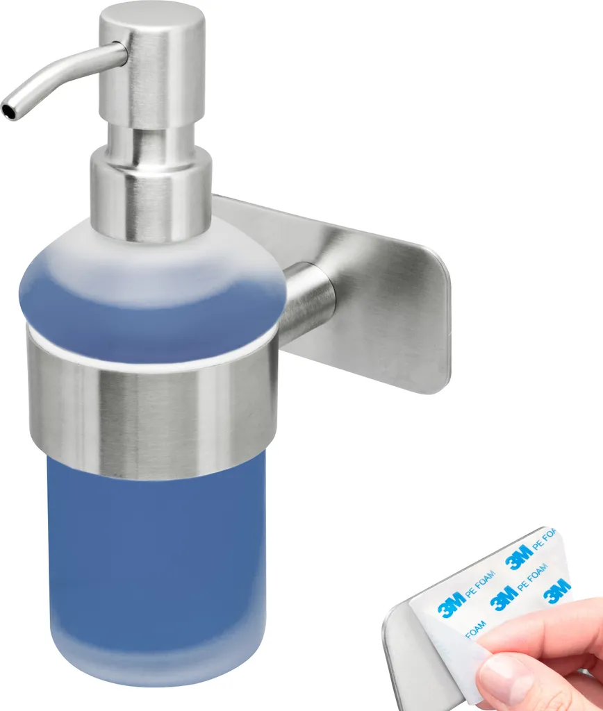 bremermann PIAZZA TAPE: Dispenser Sapone Muro Acciaio Inox e Vetro