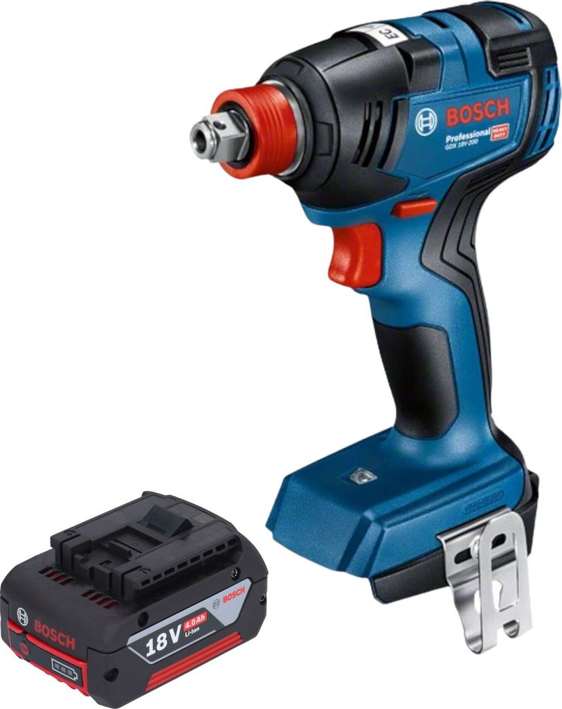 Bosch GDX 18V-200 Professional Akku Drehschlagschrauber 18 V 200 Nm Brushless + 1x Akku 4,0 Ah - ohne Ladegerät