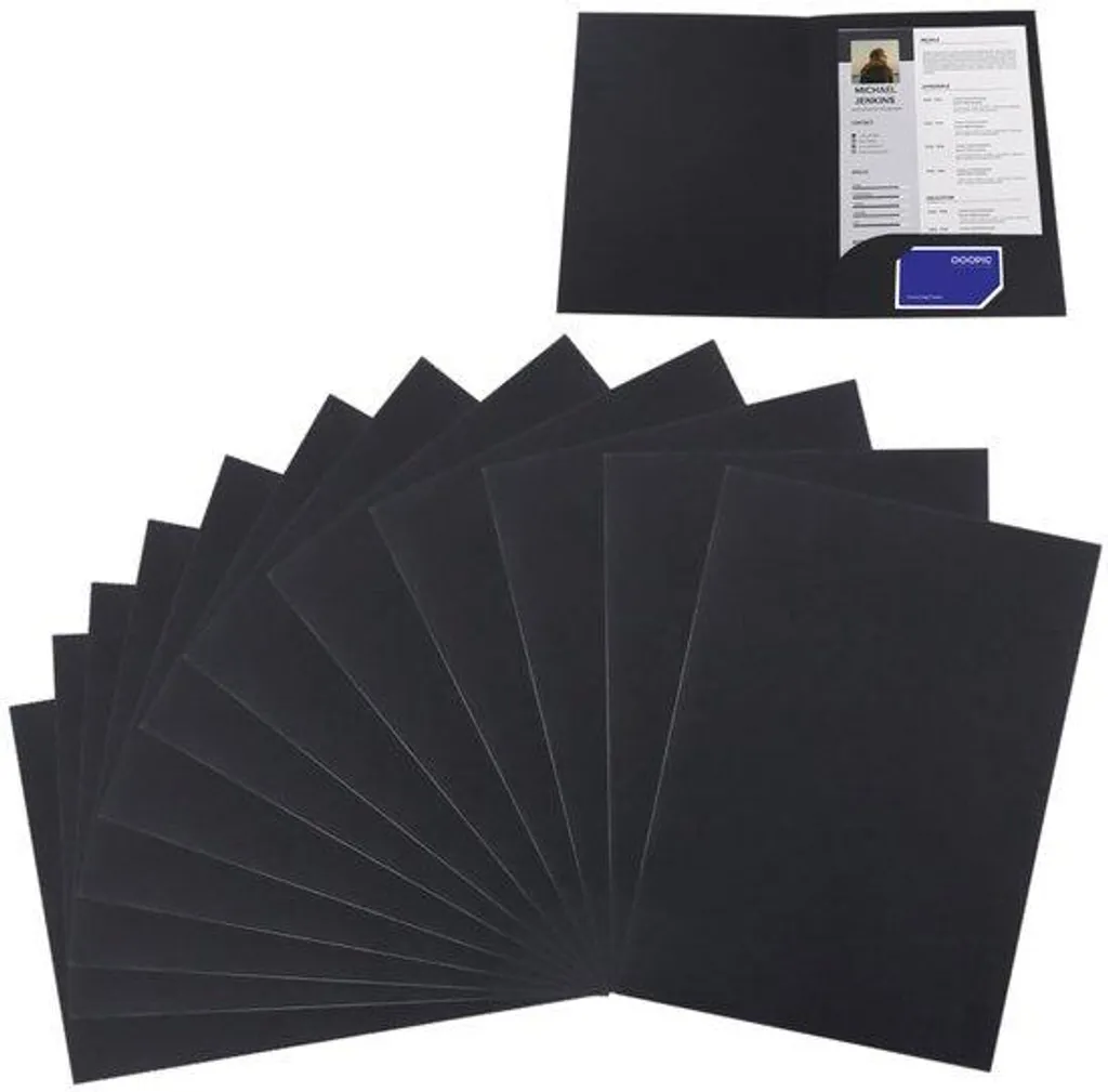 Chemise A4 avec pochettes lot de 12 dossiers papier pour présentation pro