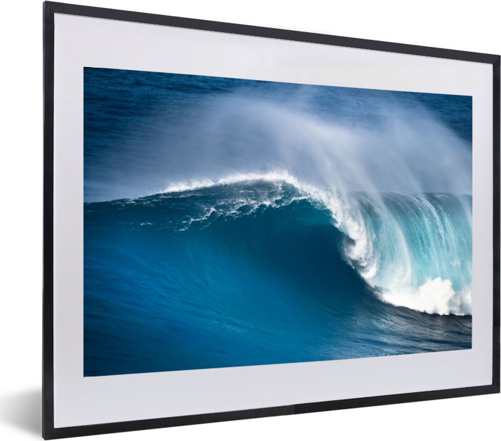 MuchoWow MuchoWow Gerahmtes Poster Meer - Golf - Hawaii 60x40 cm - Poster mit zchwarzem Bilderrahmen - Schlafzimmer - Plakat in Rahmen - Drucken