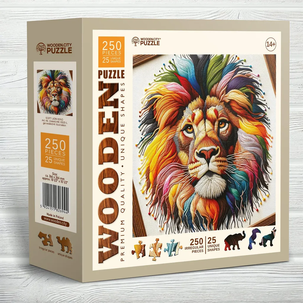 Puzzle en bois Roi Lion 250 pièces aux couleurs éclatantes et durables