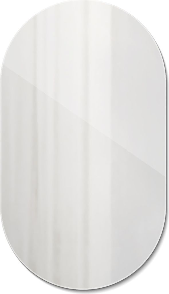Silberner Ovaler Wandspiegel – Dekoratives Spiegel Für Wohnzimmer Und Schlafzimmer Im Japandi-Stil – 40 x 70 cm